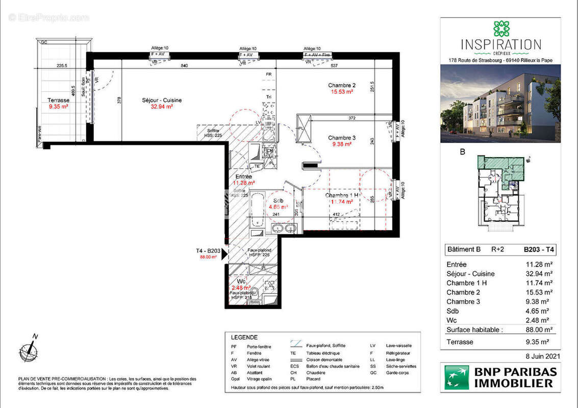 Appartement Rillieux La Pape 4 pièce(s) 88 m2 - photo 3