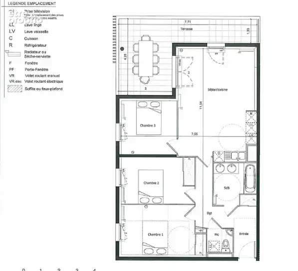 Prades-le-lez   appartement t4 de 74,61 m2 avec terrasse de 18,99 m2 - photo 5