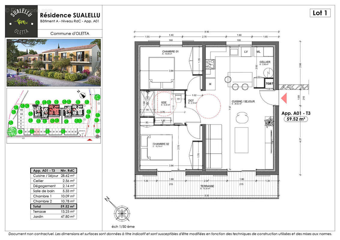 Appartement neuf T3 en rez-de-jardin à vendre à Oletta - photo 2