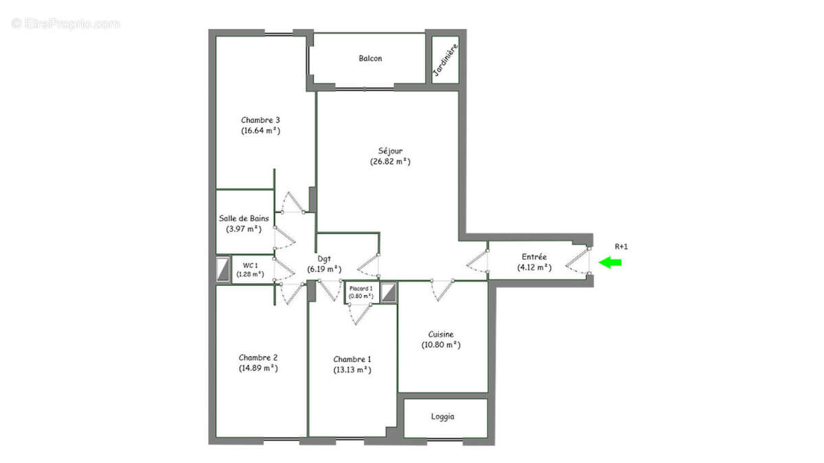 Appartement T4 de 99 m² avec terrasse et loggia - photo 9