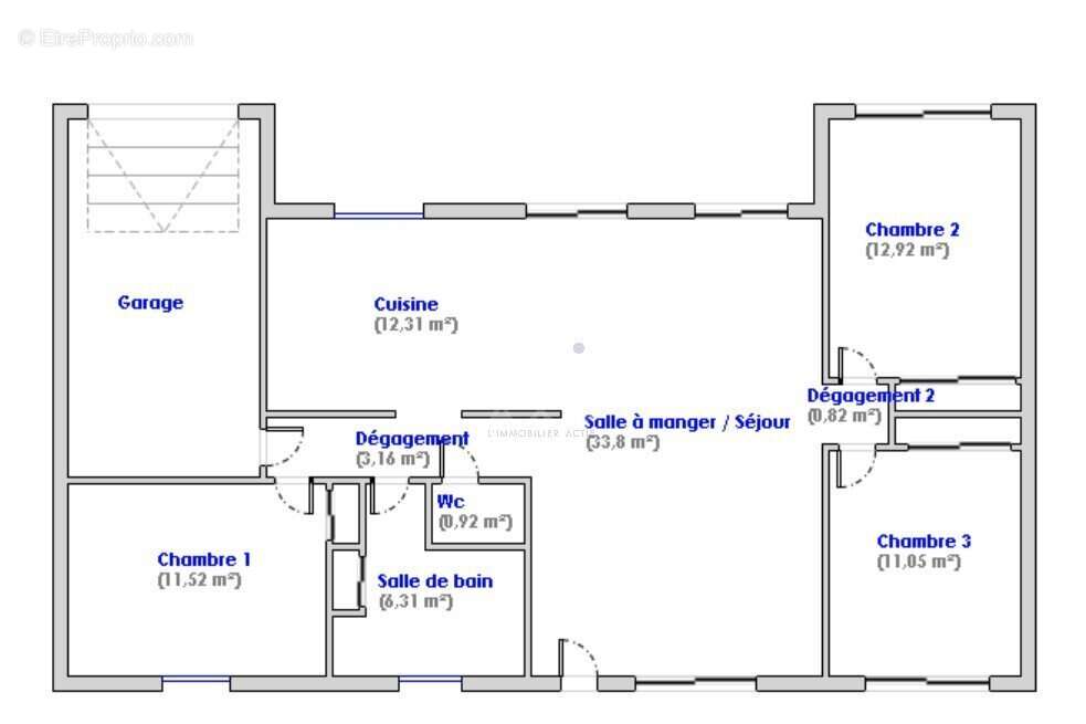 Maison 3ch + garage + piscine - photo 6