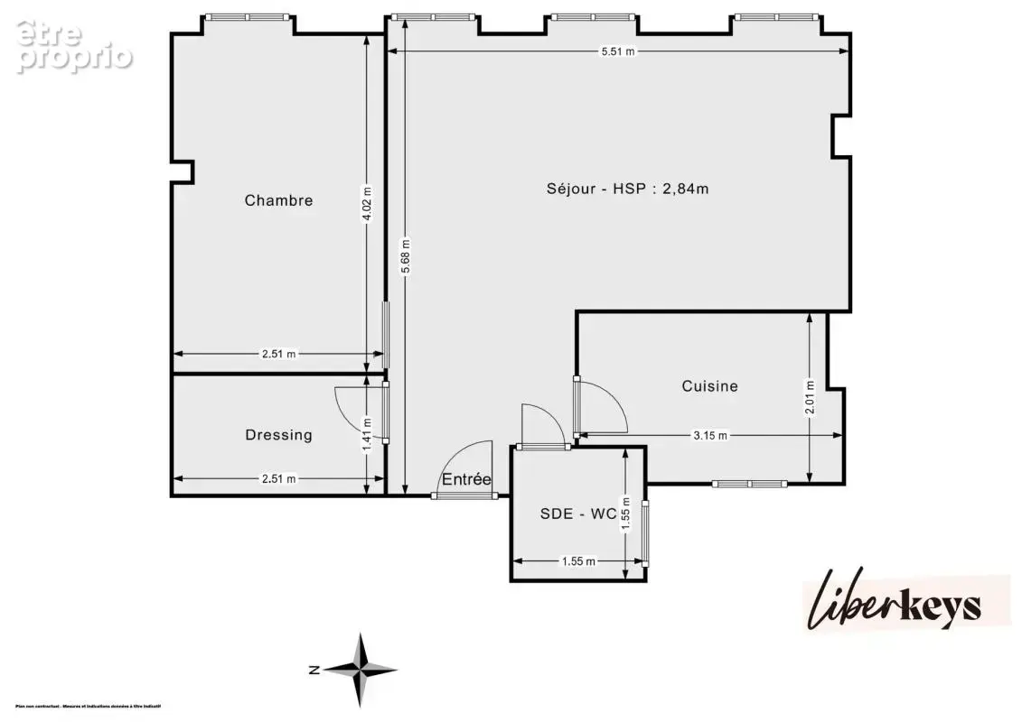  T2 43 m² – Séjour 21 m² – Dressing – Métro Chartreux - photo 16