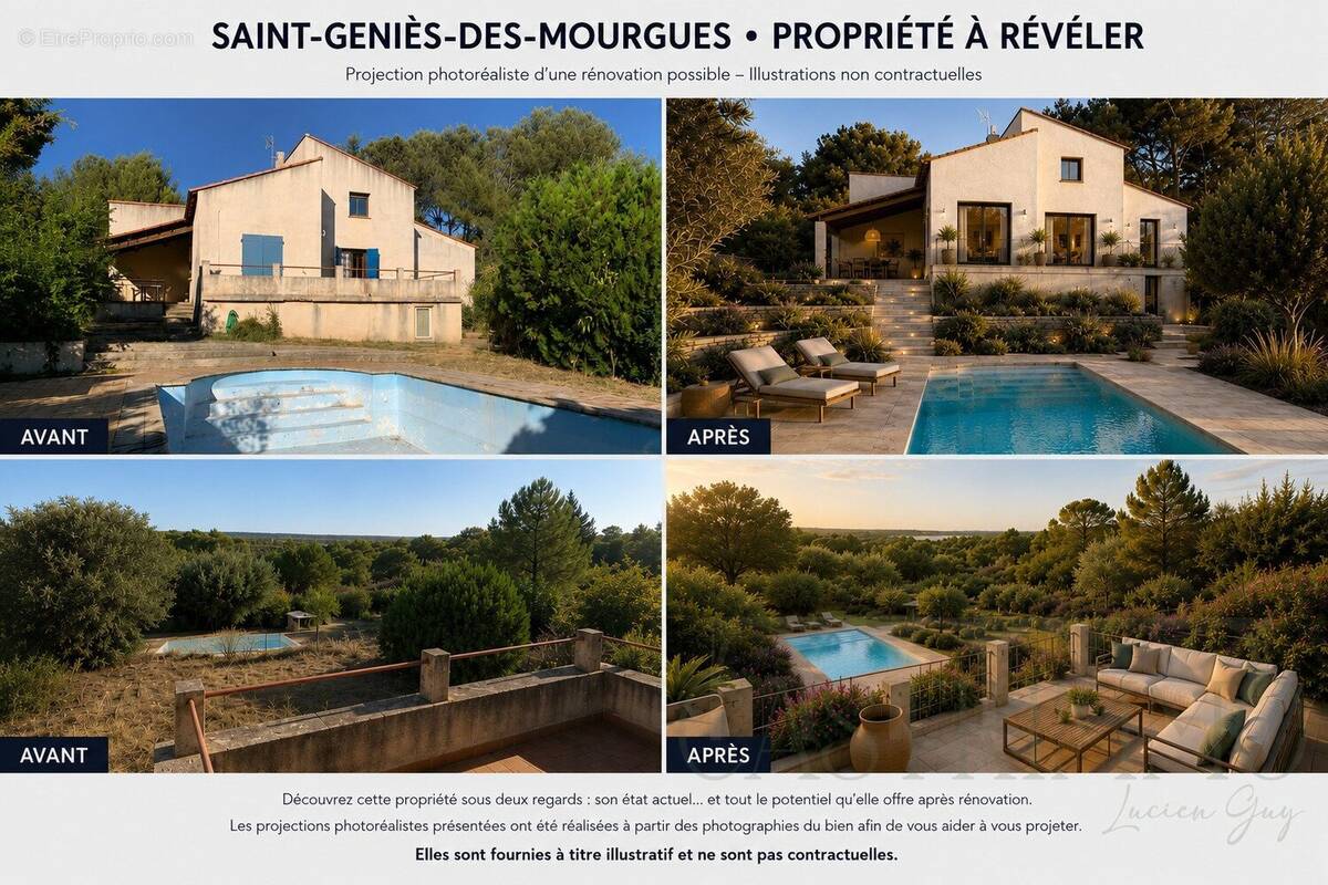 Vue dominante  1 415 m²  piscine  une propriété à révéler - photo 1