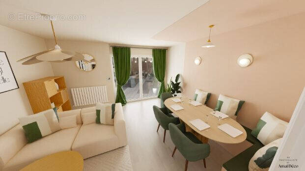 Simulation pièce à vivre - Appartement à MONTREUIL