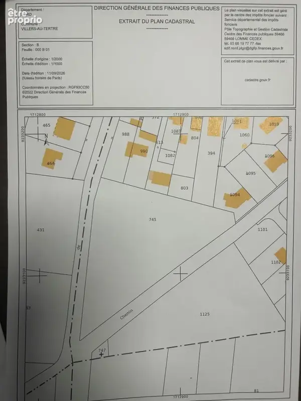 Photo Terrain à Villers-Au-Tertre au prix de 262 000€
