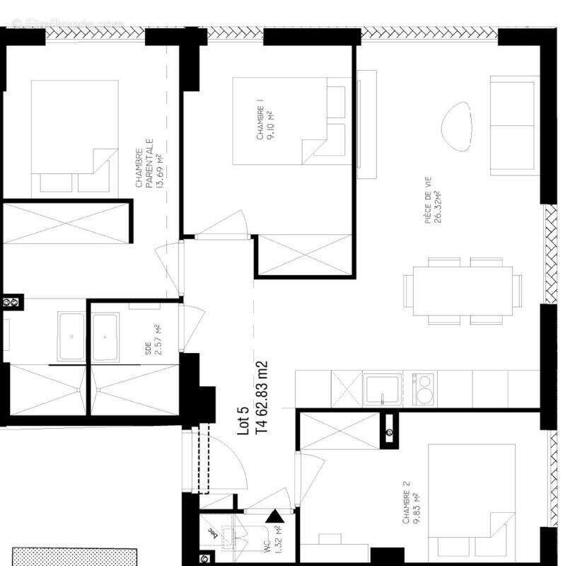 Appartement 4 pieces renove en rez de jardin - photo 9