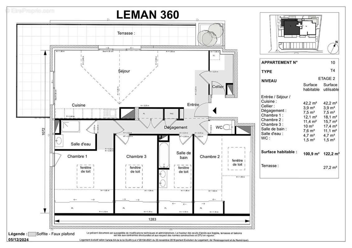 MESSERY - T4 de 100.9m² - Vue Lac - photo 3