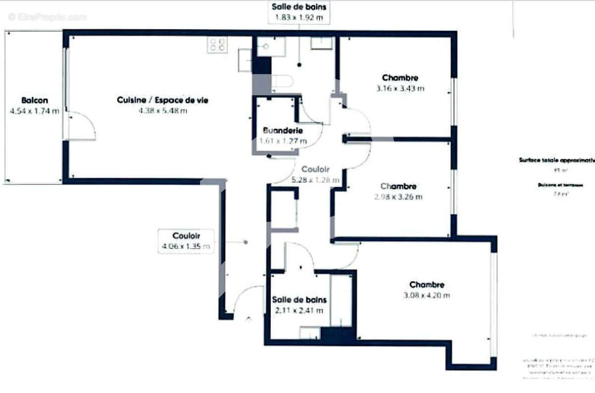 Appartement Colombes 4 pièce(s) 83.71 m2 - photo 15