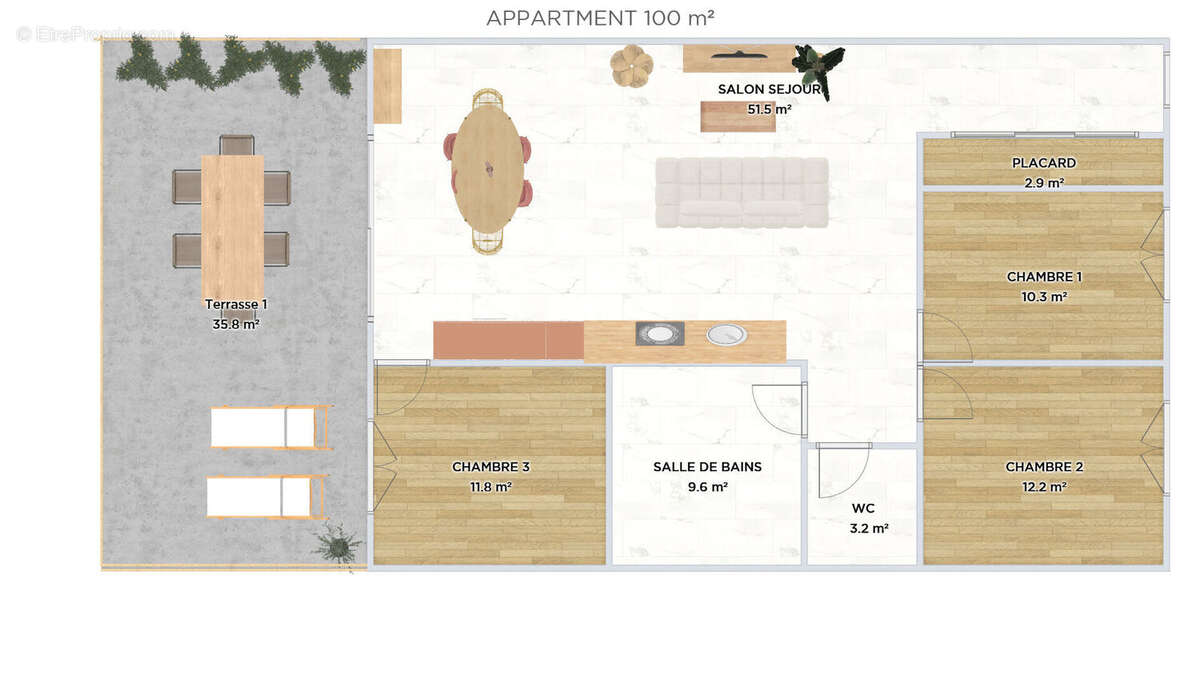 Appartement à MONTREUX-CHATEAU