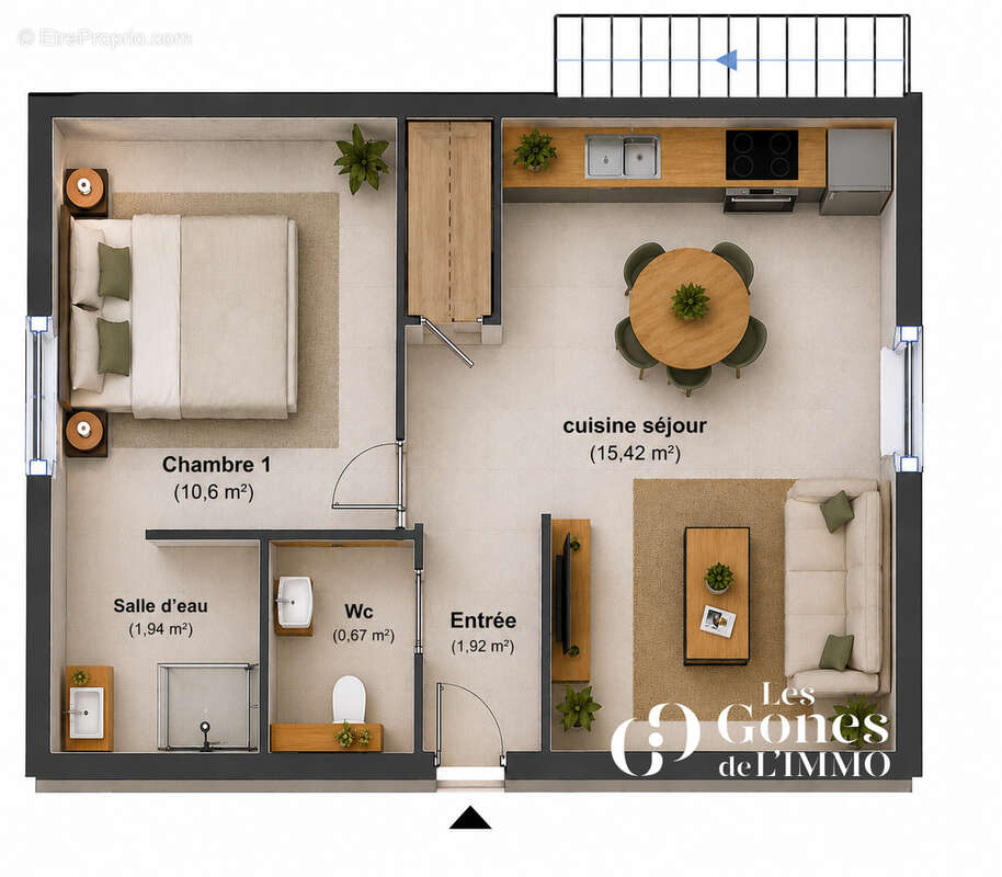 Appartement T2 rénové   Idéal investisseur   Rentabilité immédiate   Craponne - photo 5