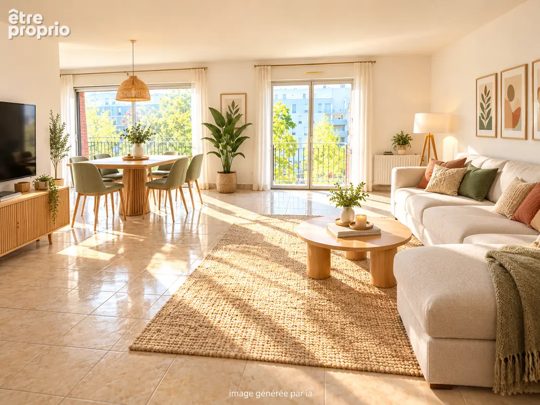 Appartement de 78 m², grand salon séjour avec balcon - photo 3