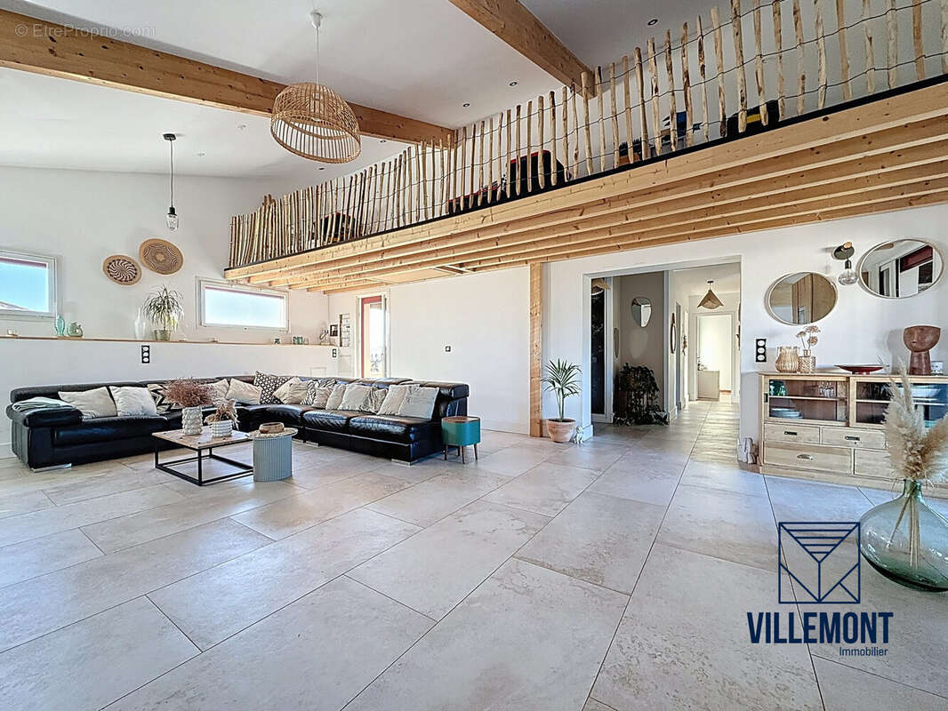 Pièce de vie avec mezzanine  - Maison à LUNEL-VIEL