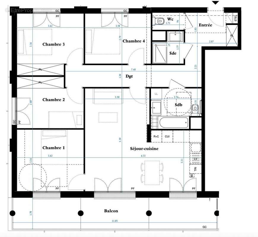 Appartement à BORDEAUX