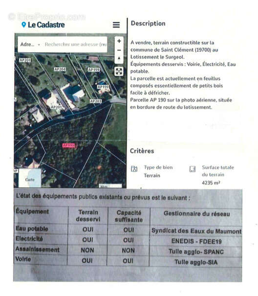 Terrain à SAINT-CLEMENT