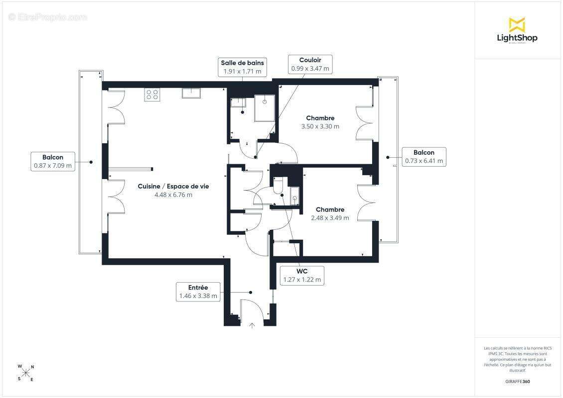 Appartement 3 pièces lumineux de 68m² - Balcons filants - Rue Saint Lazare, Lyon 7 -Saint-Louis-Jean Macé - photo 15