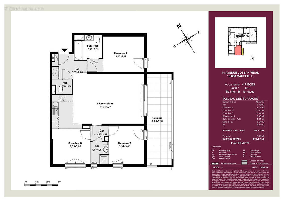 Appartement à MARSEILLE-8E