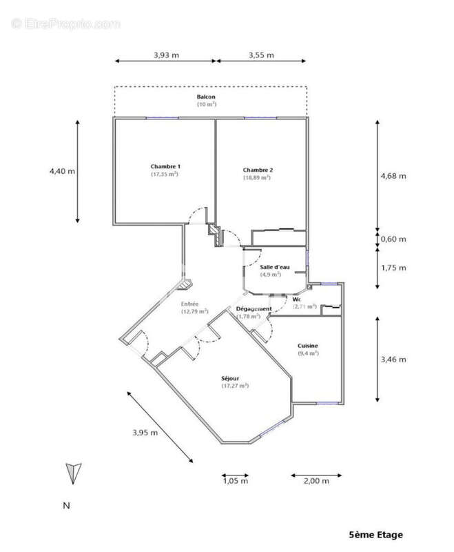 Nice centre - 3 pièces de belle surface, étage élevé, ascenseur, balcon, garage en option - photo 11