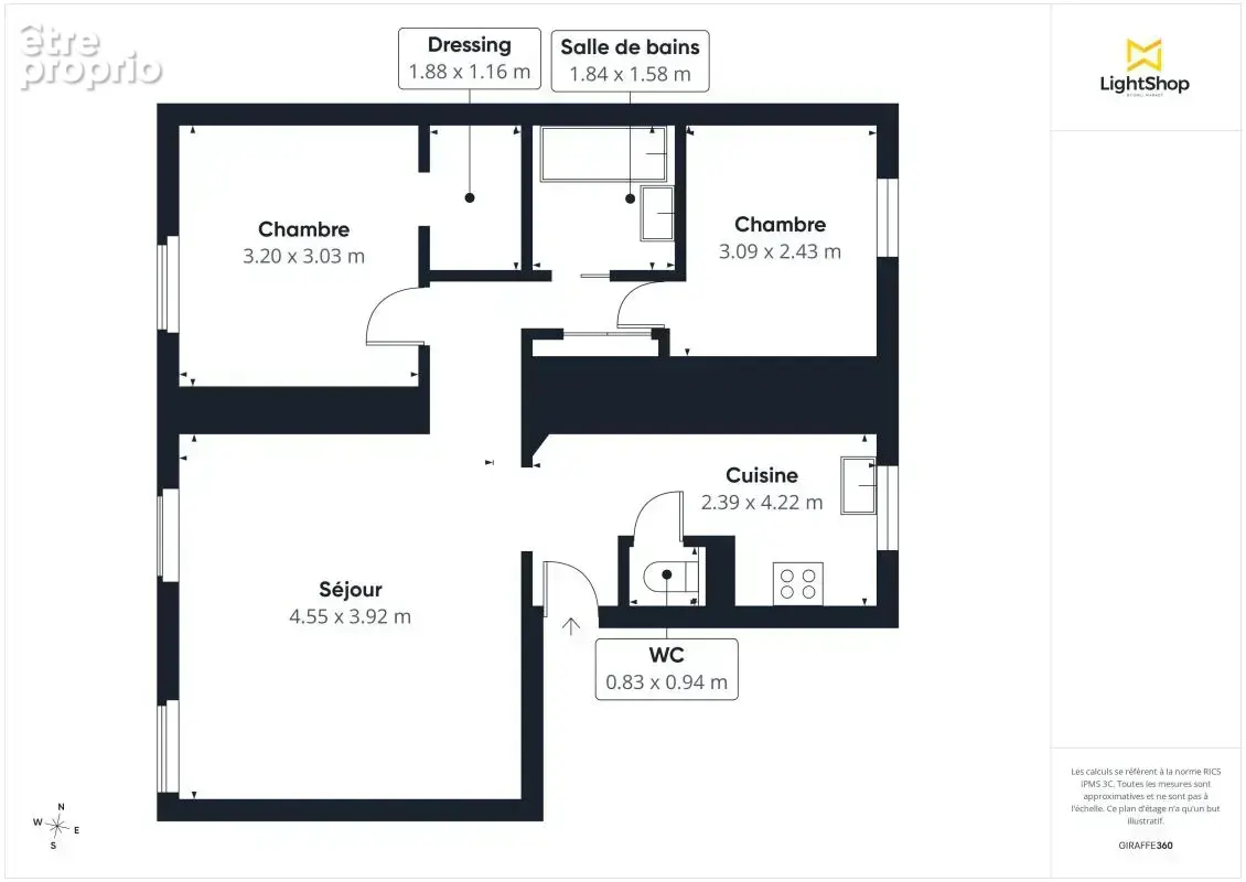 Coup de coeur - 2 pièces de 54,5m² - Excellent état + vue dégagée - Rue des Poissonniers, Paris - photo 3