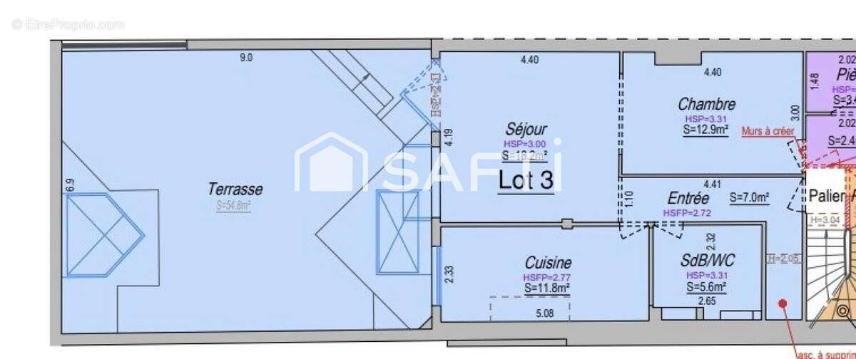 Appartement 56 m² à Bordeaux  - photo 3