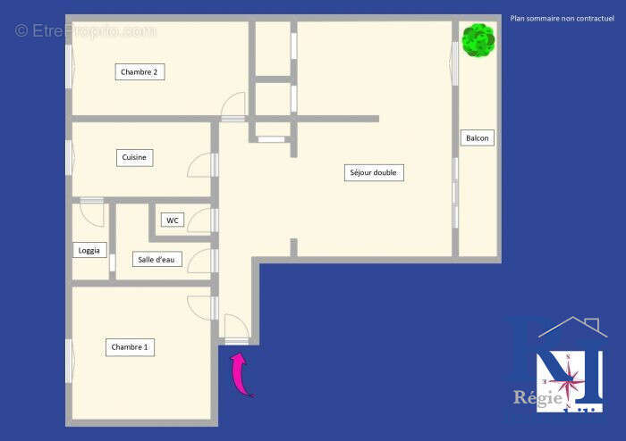 Appartement T3-4 : séjour double - Appartement à GRENOBLE