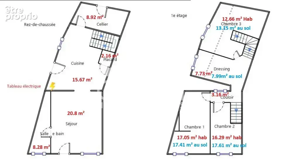 Maison  115.4 m2 habitable, 139.6m² utile, 4CH, FO, jardin non attenant constructible-A84 - photo 16