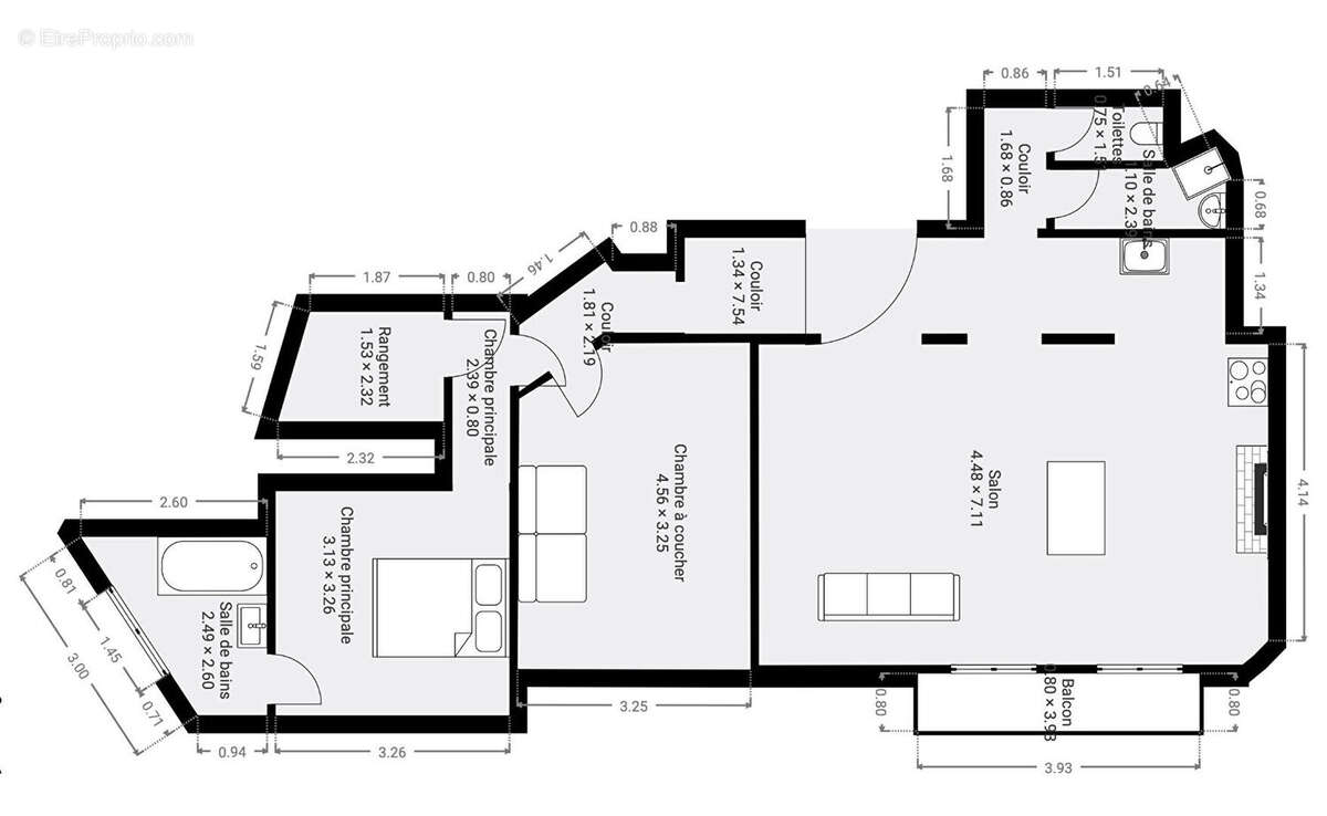 Appartement à PARIS-20E