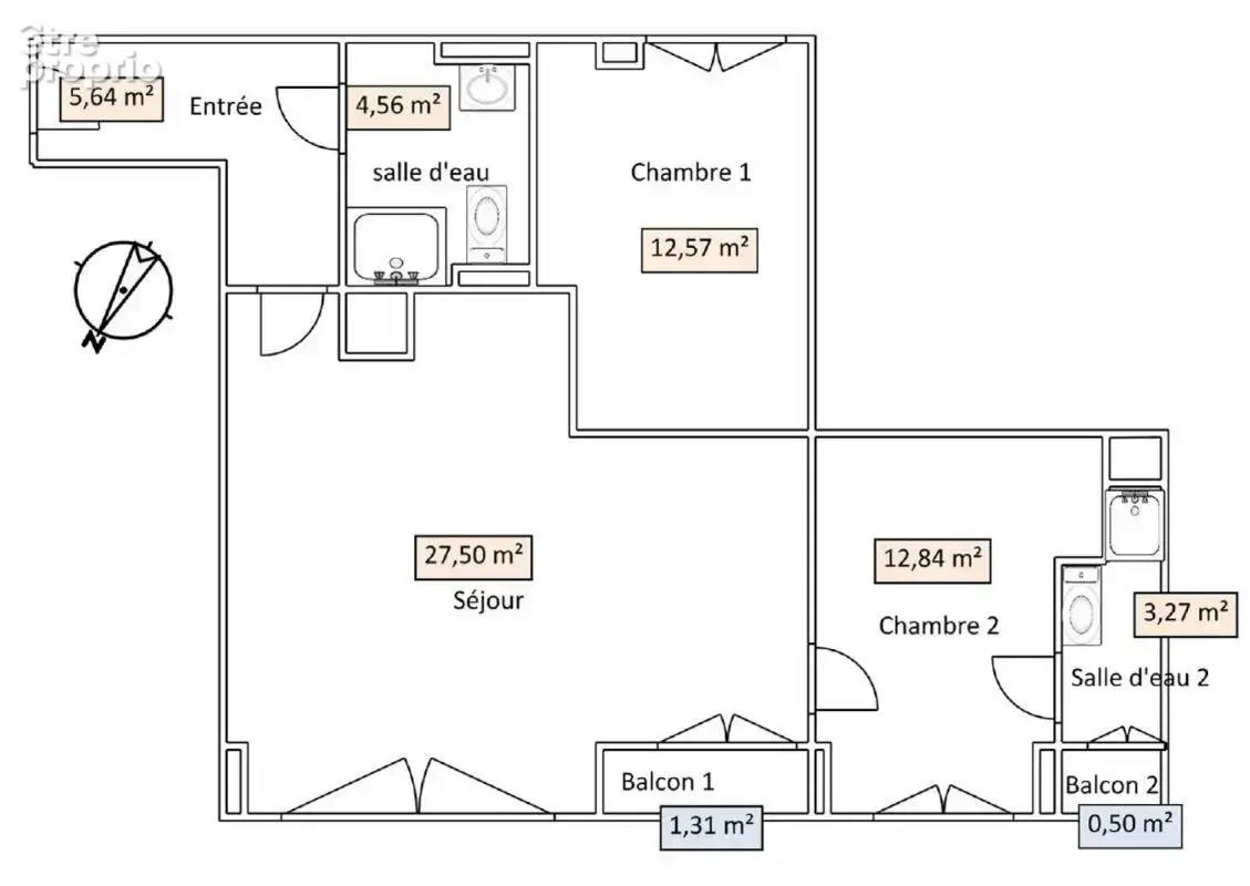 Appartement 3 PIECES + parking - photo 2