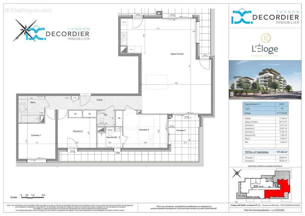 À vendre  - appartement t4 en attique - neuf - thonon-les-bains (74200) - photo 3