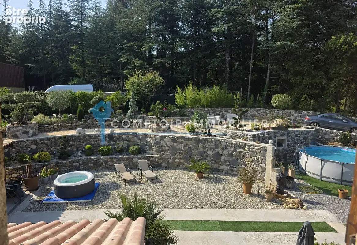 07 - jaujac - propriete en pierres  - 2 logments - sur 1774 m2  de terrain - photo 2