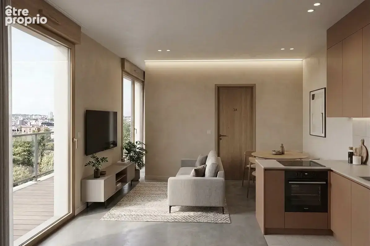 Chessy/ Val  d'Europe T1 évolutif en T2 pièces de 42 m2 en dernier étage avec balcon - photo 3