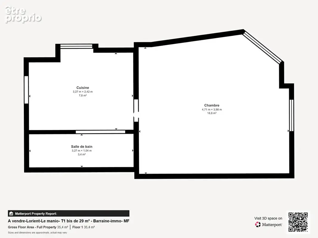 Exlusivite :  a vendre lorient- secteur manio- appartement t1 bis de 29 m². - photo 7
