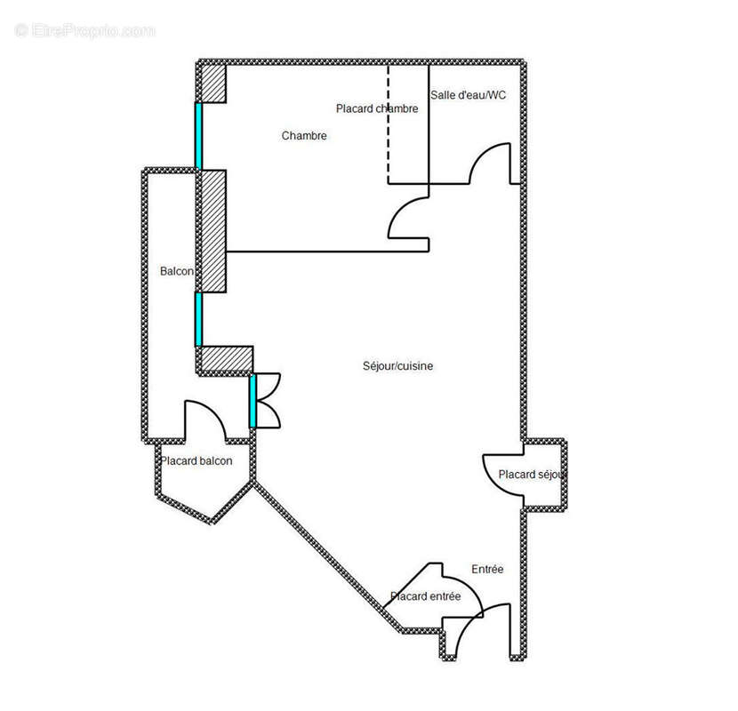 Nice Riquier  - Appartement 2 pièces 44 m² entièrement rénové et meublé, avec balcon - photo 6