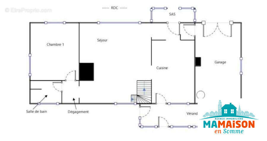 plan du rdc - Maison à SAILLY-LAURETTE