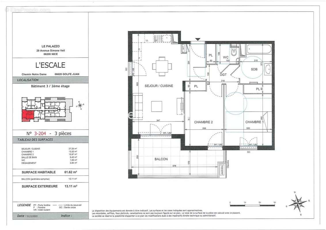 Appartement à VALLAURIS