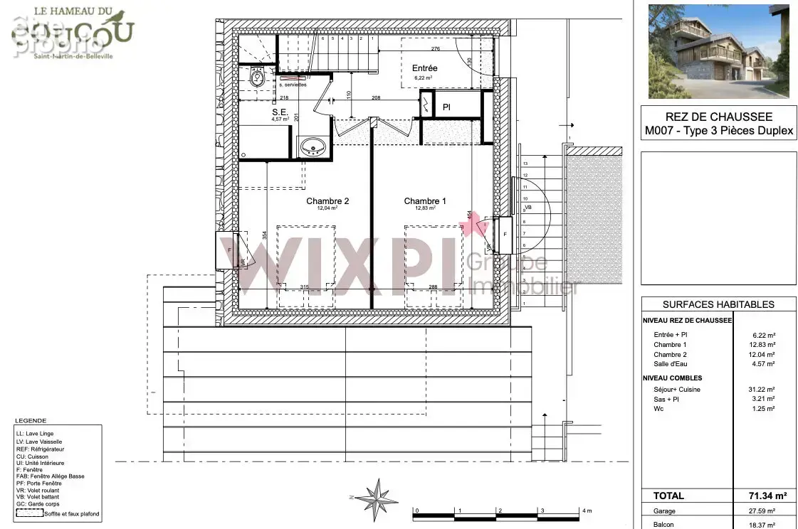 Chalet duplex type t3 neuf 71m² grand garage de 27m² - photo 4