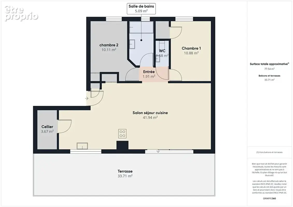 Appartement climatise !  t3. dernier etage terrasse 33m² . garage box. chateauvert 26000 valence - photo 11