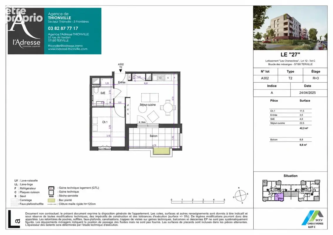 Beau T2 Neuf de 42,30 m² avec balcon (9 m²) & stationnement inclus - photo 4