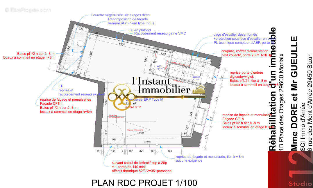 Local commercial Morlaix - place des otages - 60m²  environ - photo 4