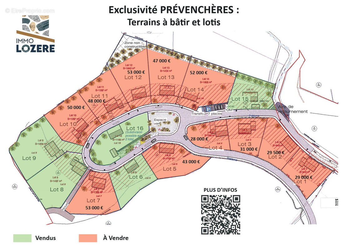 Terrain à PREVENCHERES