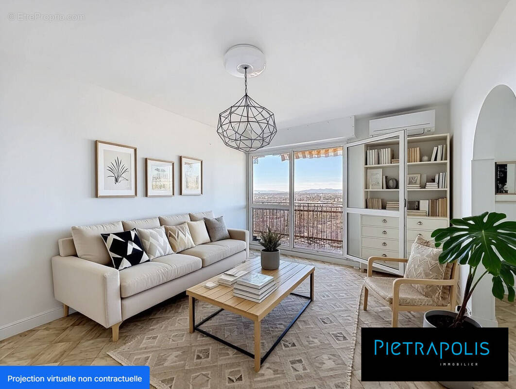 Salon aménagé - Appartement à RILLIEUX-LA-PAPE