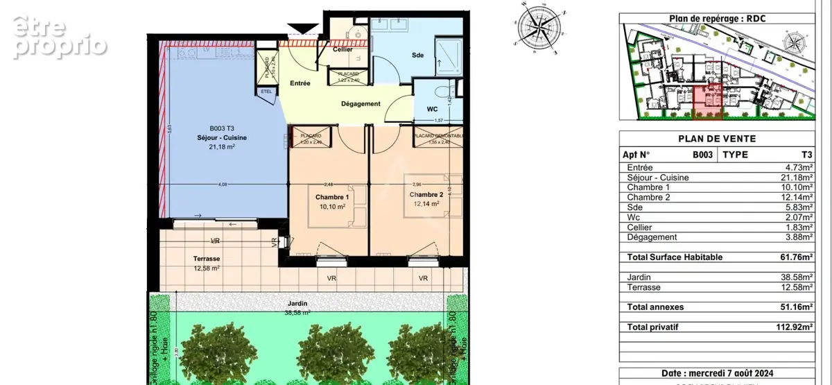 Appartement T3 Castelginest - photo 2