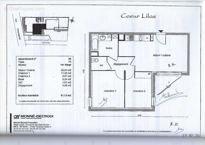 Mairie des lilas -  immeuble 2012 - appartement 3 pièces - 2 chambres– 53 m² – - photo 28