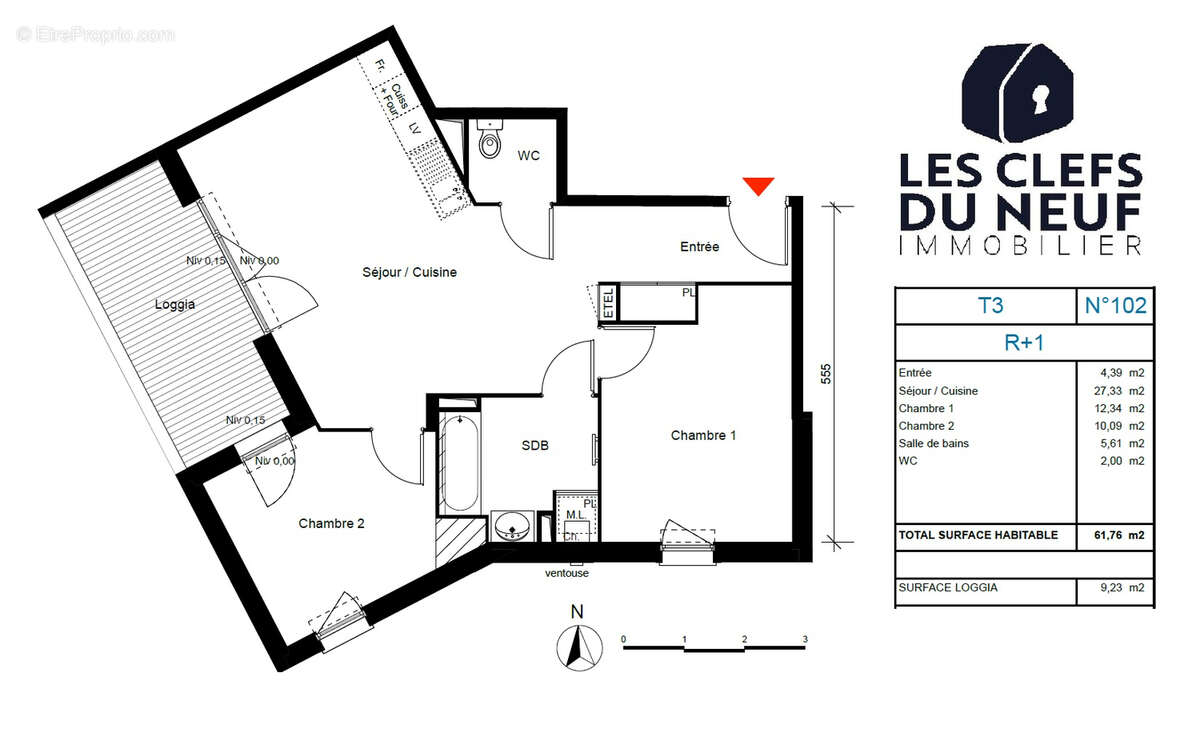 Appartement Toulouse 3 pièces de 62m² + 10m² de balcon + Parking ! - photo 8