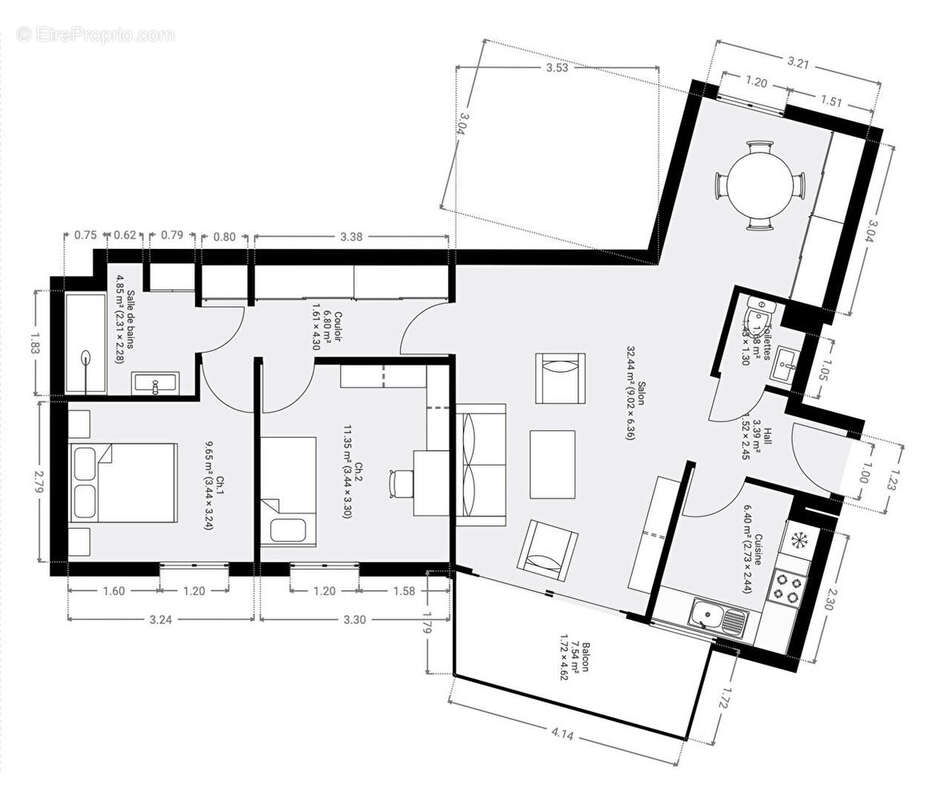 Appartement à PARIS-20E