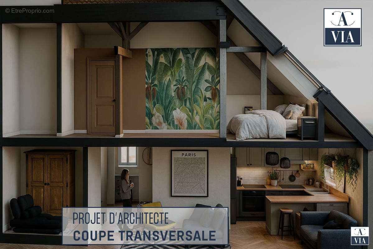 Projet d&#039;architecte - coupe transversale - Appartement à ERSTEIN