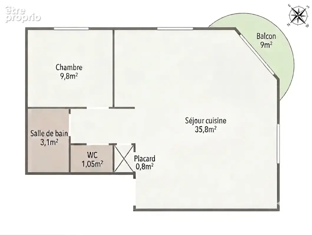Appartement à vendre 2 pièces 50 m² avec balcon et parking GARE SUD (44000) - photo 8