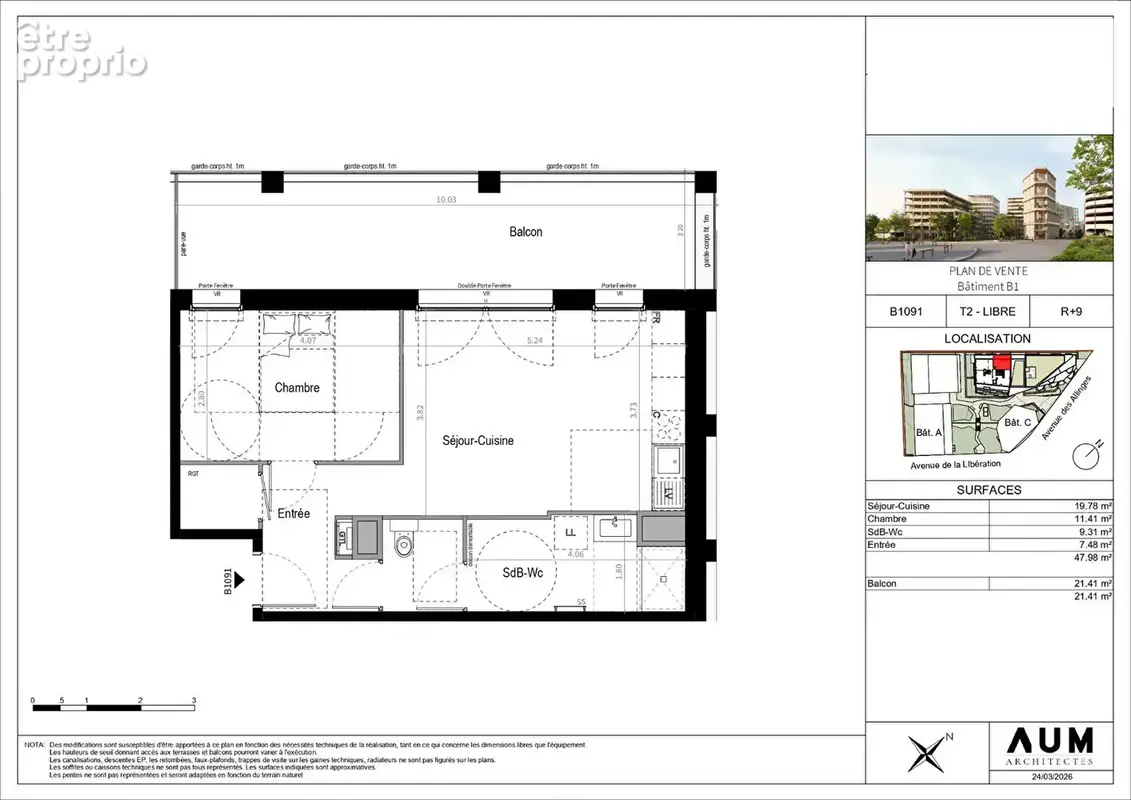 THONON LES BAINS - Appartement T2 - 47.98m² - photo 2