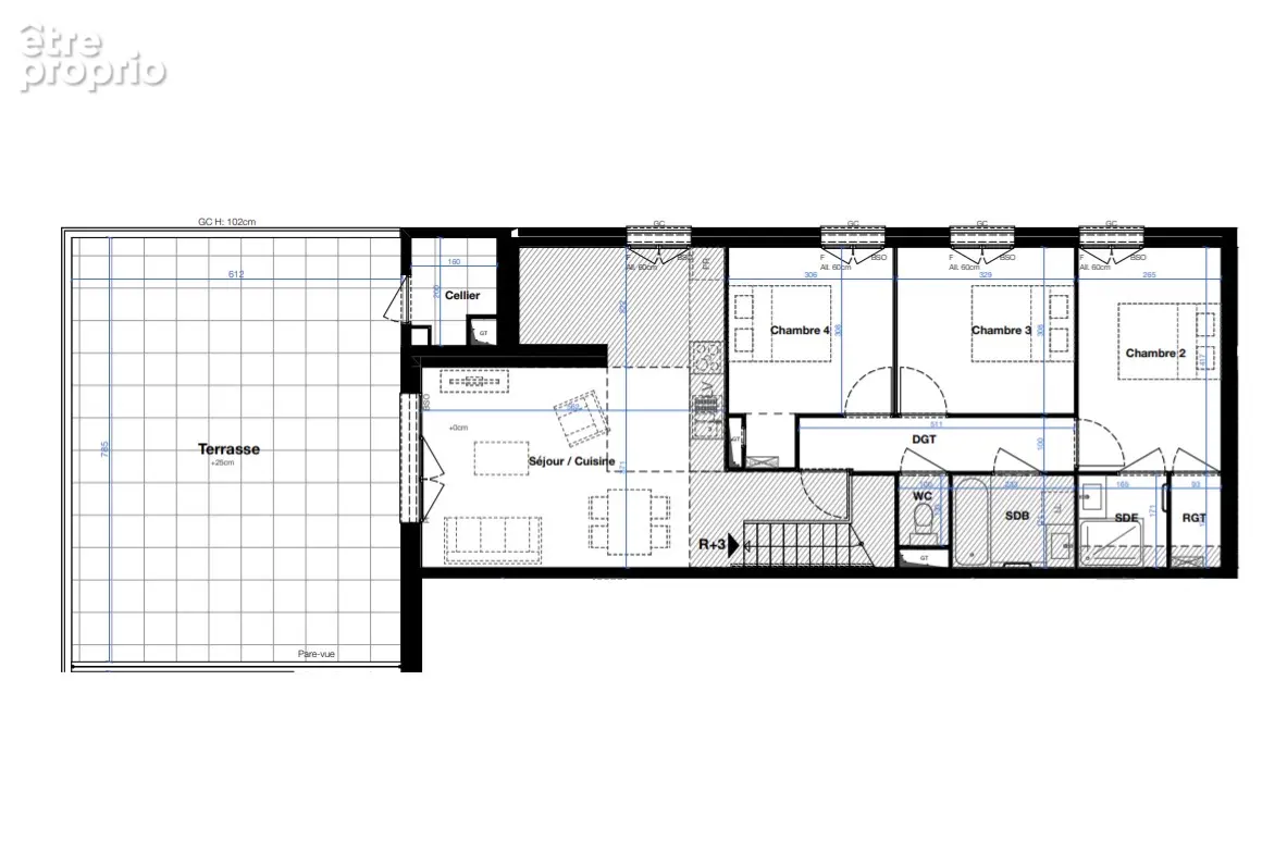 BRON Appartement T5 101m² duplex + terrasse  48m² - photo 7