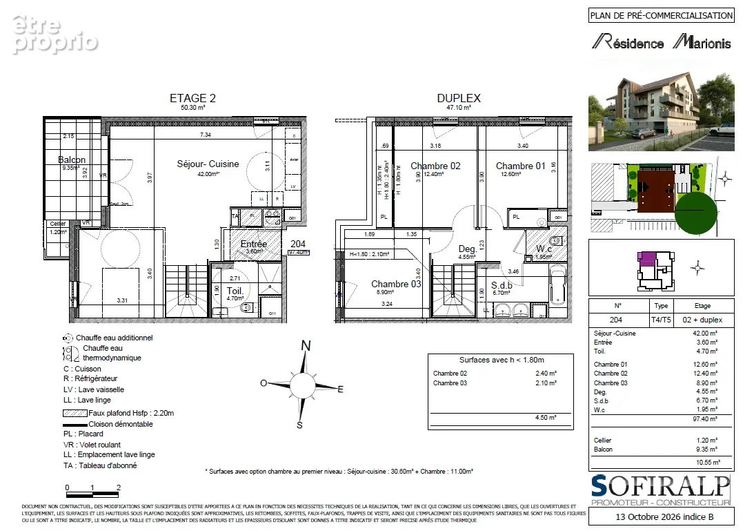 Bourgoin-jallieu centre,  appartement t4 en duplex de 97 m² avec terrasse. - photo 4