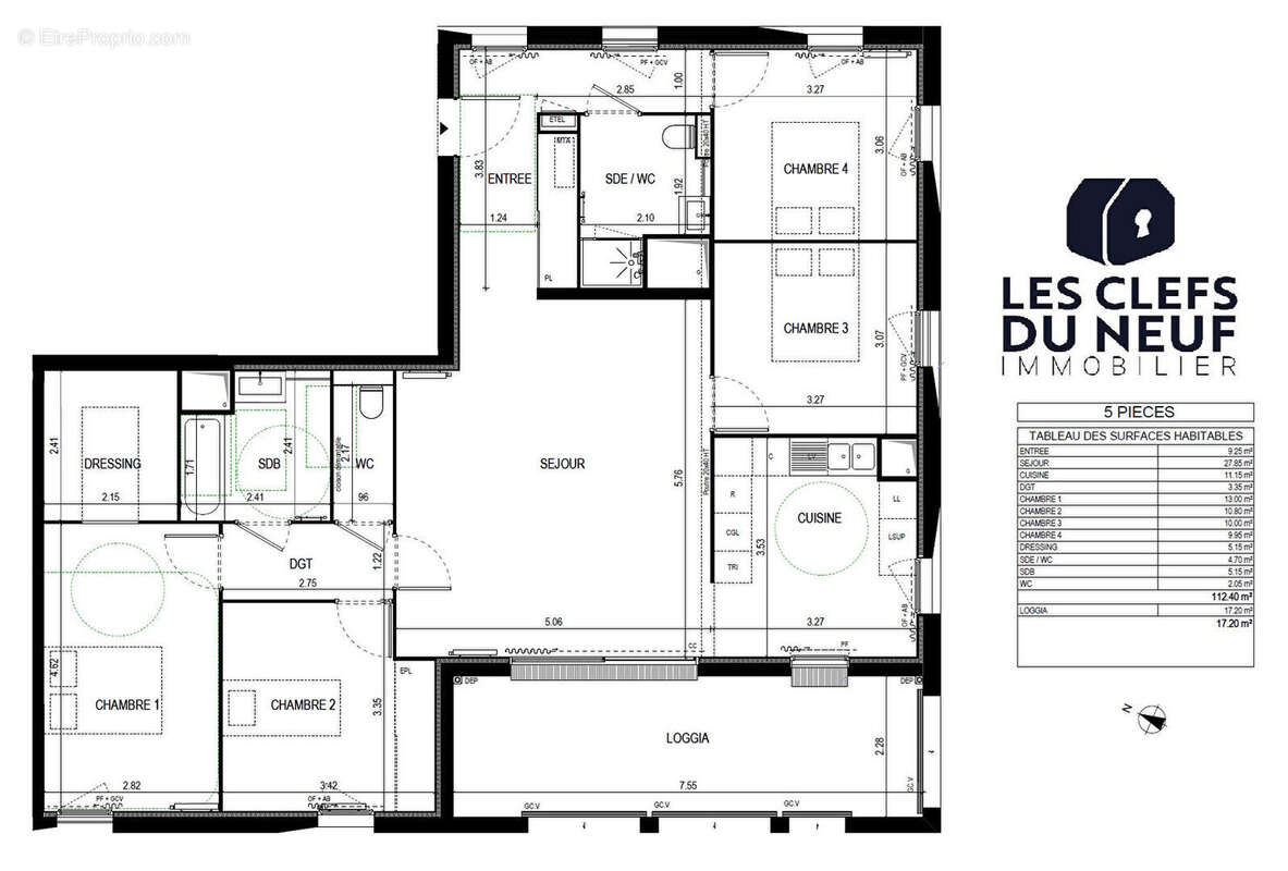 Appartement Bordeaux 5 pièces 113 m2 + 18m² de Terrasse ! - photo 18
